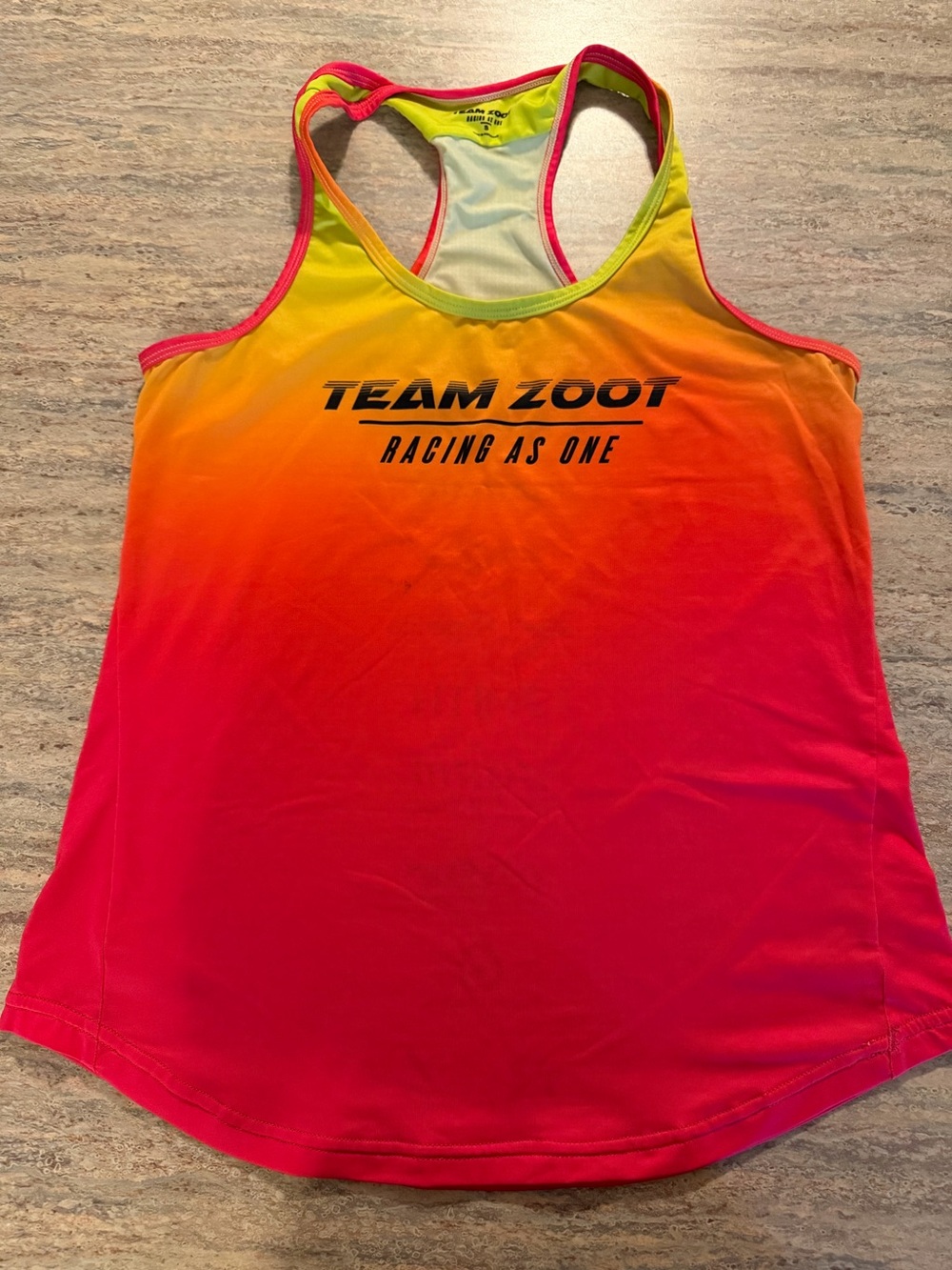 Zoot Gradient Racerback Tank Top in Yellow-Orange-Pink